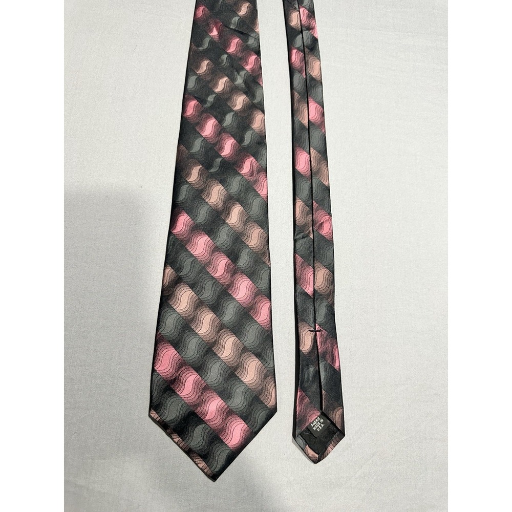 Murano Black/Red/Gold Metallic Silk Neck Tie‎